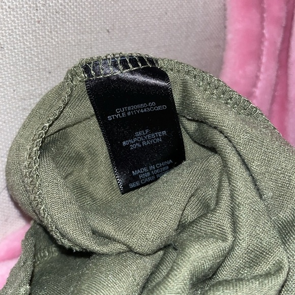 Trixxi Forest Green Cut Short Sleeve Blouse - Picture 7 of 7